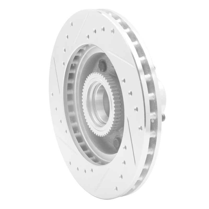 Chevrolet Blazer Brake Rotor (1) - Front Right - R1 Concepts - Drilled & Slotted - Silver - `91-`03